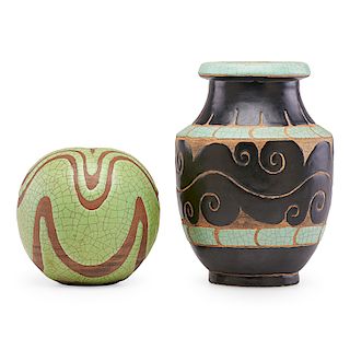 RENE BUTHAUD Two Art Deco vases