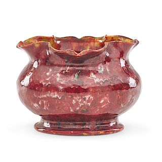 GEORGE OHR Exceptional vase, raspberry glaze