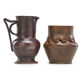 GEORGE OHR Pitcher and vase