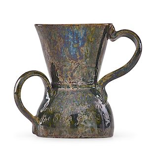 GEORGE OHR Large vase, two ear handles