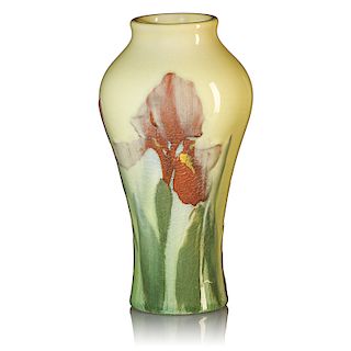 MATT DALY; ROOKWOOD Rare Relief Iris vase