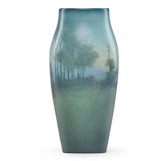 LENORE ASBURY; ROOKWOOD Scenic Vellum vase