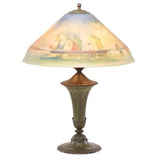 PAIRPOINT Nautical table lamp, Venetian harbor