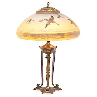 PAIRPOINT Table lamp with geese