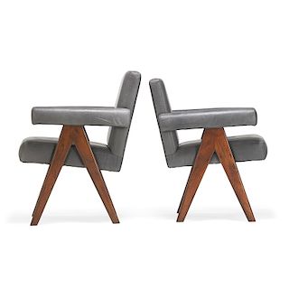 PIERRE JEANNERET Two Committee armchairs