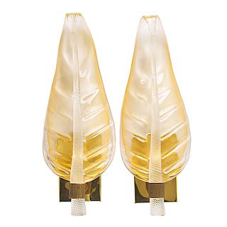 BAROVIER & TOSO Pair of large sconces
