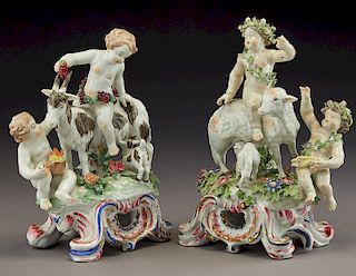 Pr. 19th C. German porcelain figural groups,