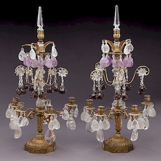 Pr. Louis XV style dore bronze 5-light girandoles