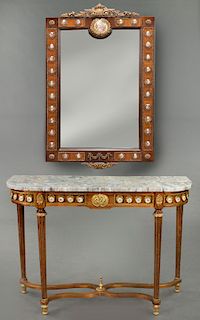 Napoleon III style console table and mirror with