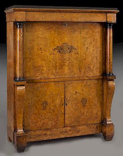 19th C. French Charles X fall front secretary,