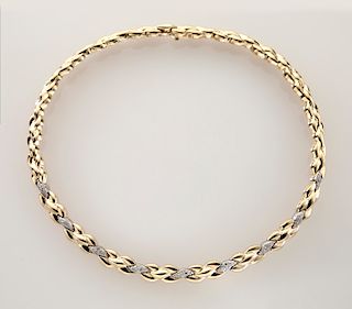 14K gold and diamond necklace.