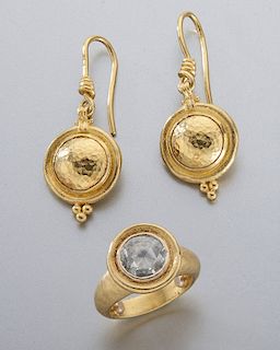 2 Pcs. 24K gold jewelry including ARA rose cut