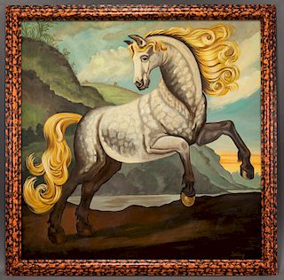William Skilling "Untitled (Rearing Horse)" oil on