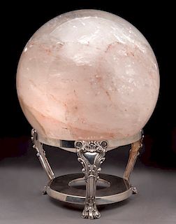 Large rock crystal sphere
