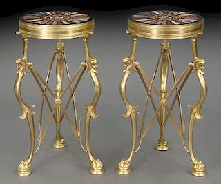 Pr. French Neoclassical style dore bronze tables