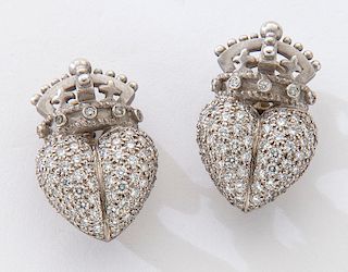 Barry Kieselstein-Cord platinum & diamond earrings