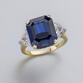 10.73 ct. natural blue sapphire (AGL) and diamond