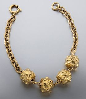 (4) Jean Mahie 22K gold beads,  
