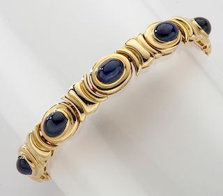 18K gold and cabochon sapphire bracelet