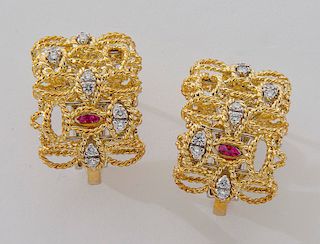 Roberto Coin 18K gold and diamond earrings