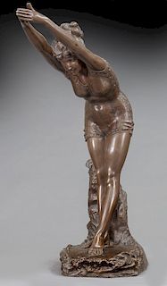 19th C. French patinated bronze figure