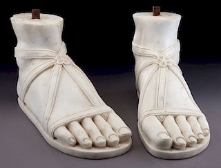 Pr. Italian Carrara Marble feet,