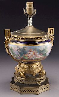 19th C. French Sevres-style porcelain pot
