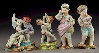 (4) 19th C. German porcelain figures,