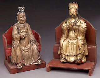 Chinese Ming to Qing gold lacquer wood God