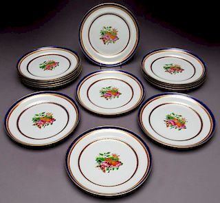 (14) 18th C. Chinese export porcelain plates,