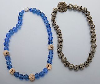(2) Chinese Qing necklaces,