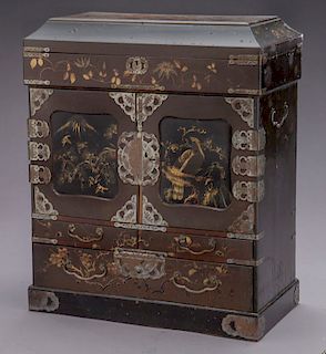 19th C. Japanese lacquer table cabinet,