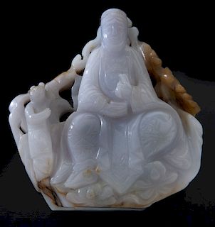 Chinese carved jadeite figure,