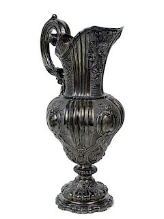 Large Antique Russian Medici Silver Ewer