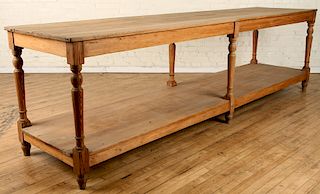 LARGE FRENCH PINE DRAPER TABLE 1890