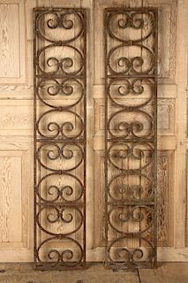 A PAIR OF WROUGHT IRON PANELS