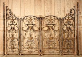 CAST AND WROUGHT IRON FOUR PANEL GARDEN GATE 1890