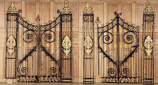 TWO PAIRS OF WROUGHT IRON GATES C. 1900