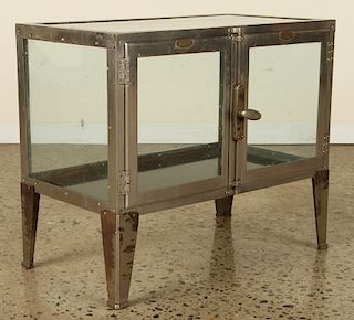CHROMED TABLE TOP VITRINE WITH GLASS PANELS 1920