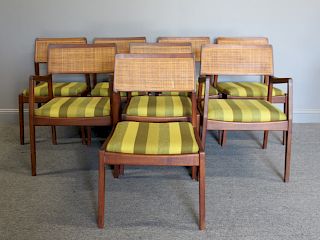 MIDCENTURY. 8 Jens Risom "Playboy" Dining Chairs.
