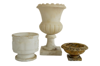 Italian Carrera Marble Urn & Planter and Marble Urn  