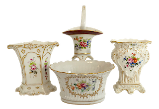 Four Floral Porcelain Pieces 