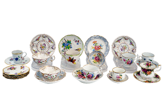 Tea Cup and Saucers & Demitasse Cup and Saucer, Nine Items 