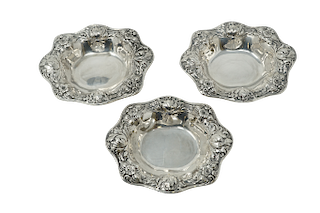 Three Gorham Sterling Silver "La Scala" Bon Bon Bowls