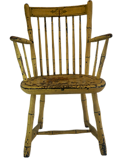 American Yellow Painted Fancy Armchair