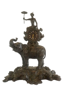 Louis XV Style Bronze Elephant Clock 