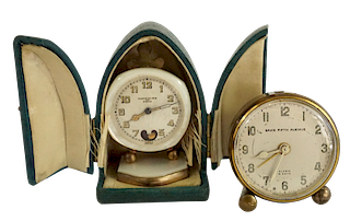 Two Miniature Travel Clocks 