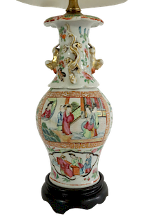 Chinese Export Famille Rose Lamp 