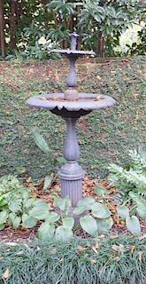 Cast Iron Two Tiered Pedestal Fountain