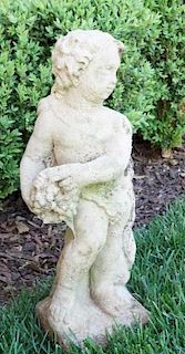 Victorian Cast Stone Putti Garden Statue 